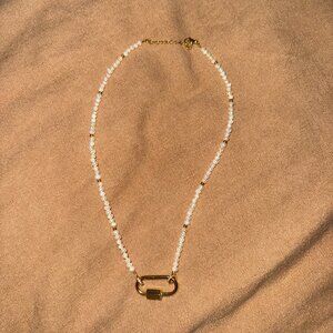 Pearl Carabiner Necklace